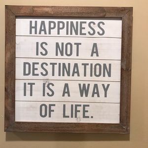 Wood ‘Happiness’ sign